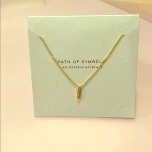 Alex and Ani gold feather necklace